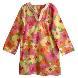 Lilly Pulitzer Elina Hotty Pink Tunic Tropical Floral Dress M